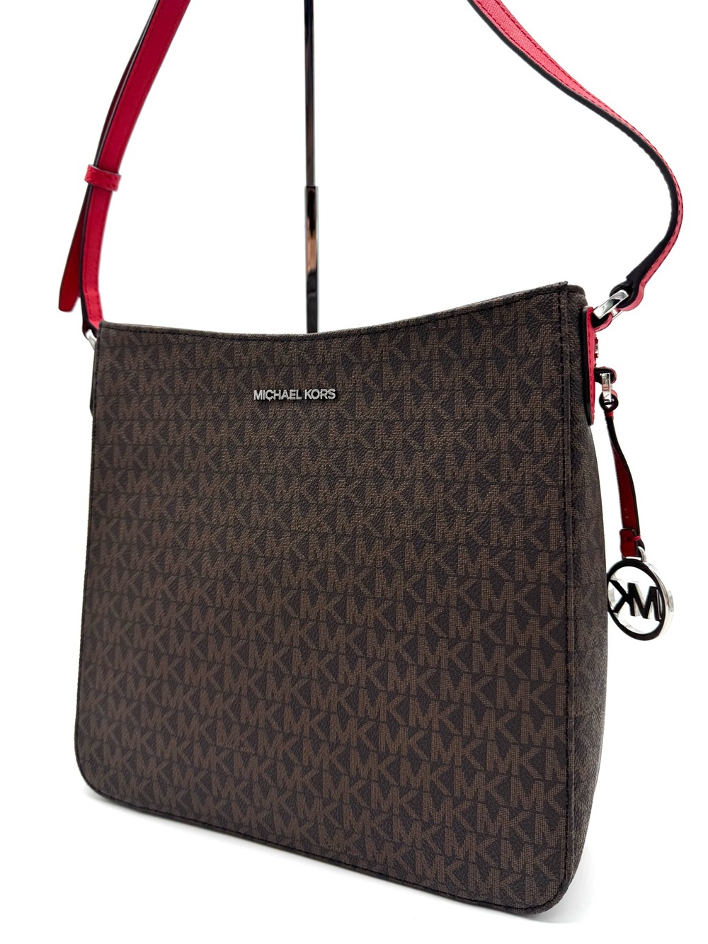 Michael Kors Large Messenger Crossbody Bag Brown/Red